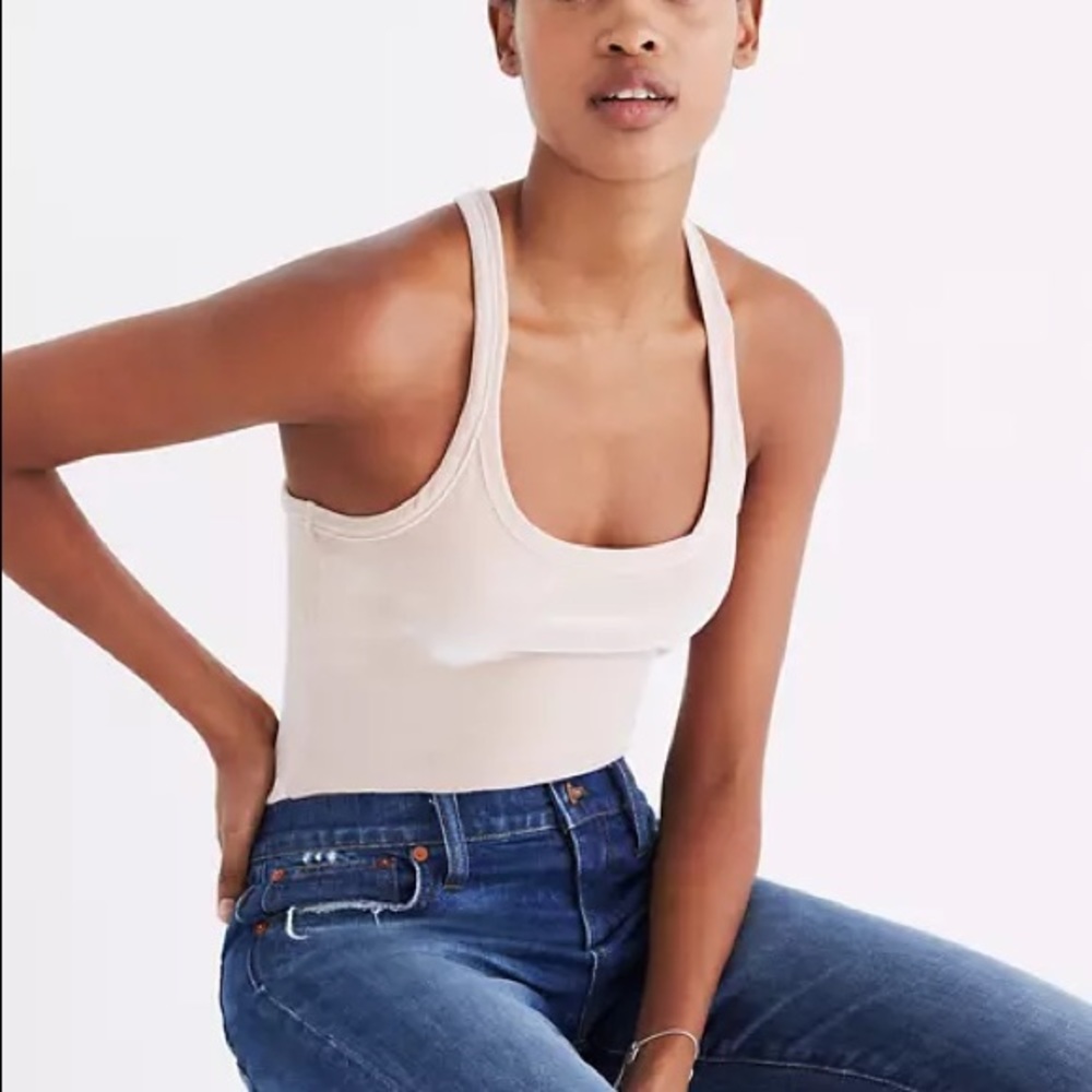 Madewell Racerback Velvet Bodysuit - XS